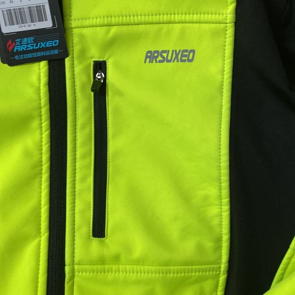 ARSUXEO Winter Warm UP Thermal Softshell Cycling Jacket Windproof Waterproof - Picture 3 of 8